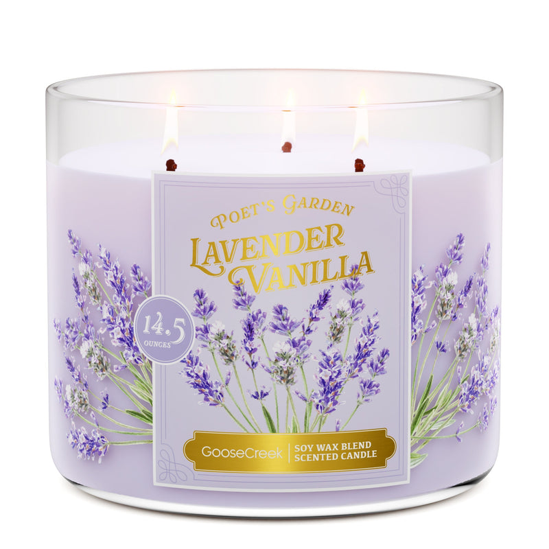 Lavender Vanilla 3-Wick Candle Wave 9-0252